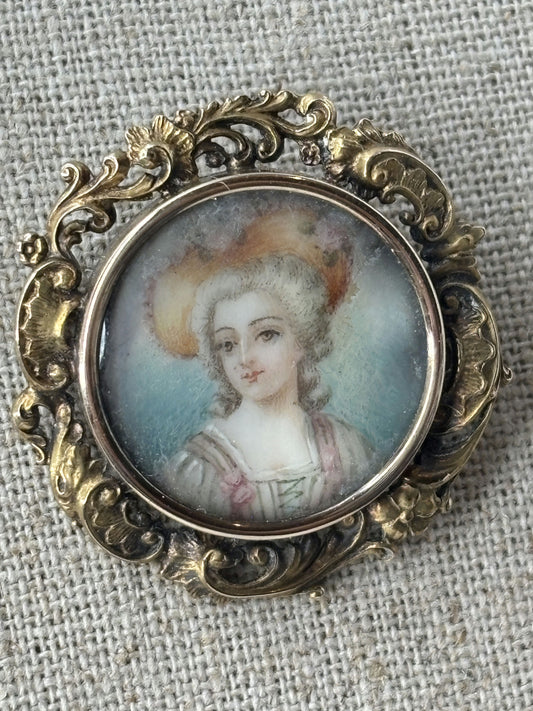 Antique Portrait Brooch