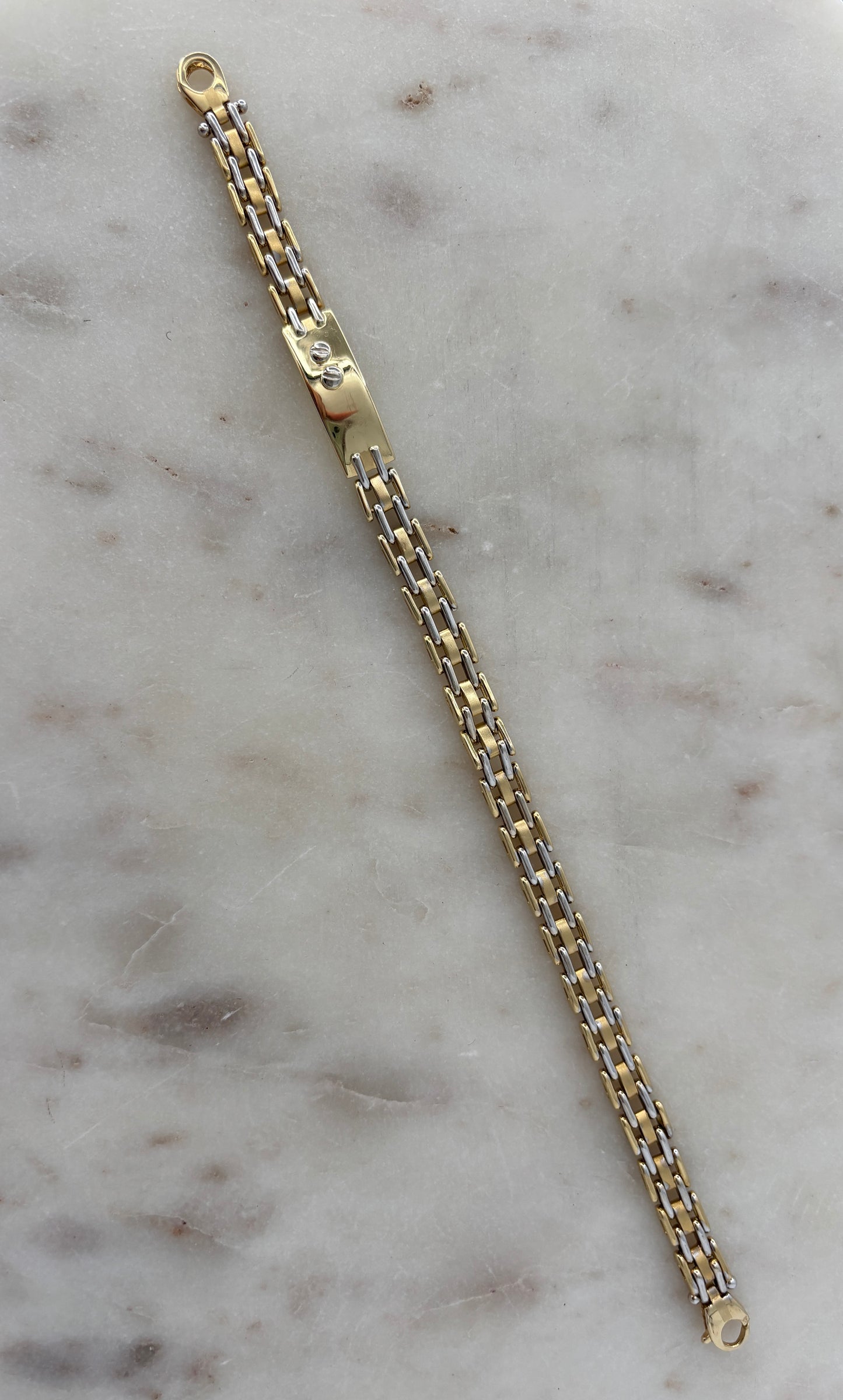White & Yellow Gold ID Bracelet