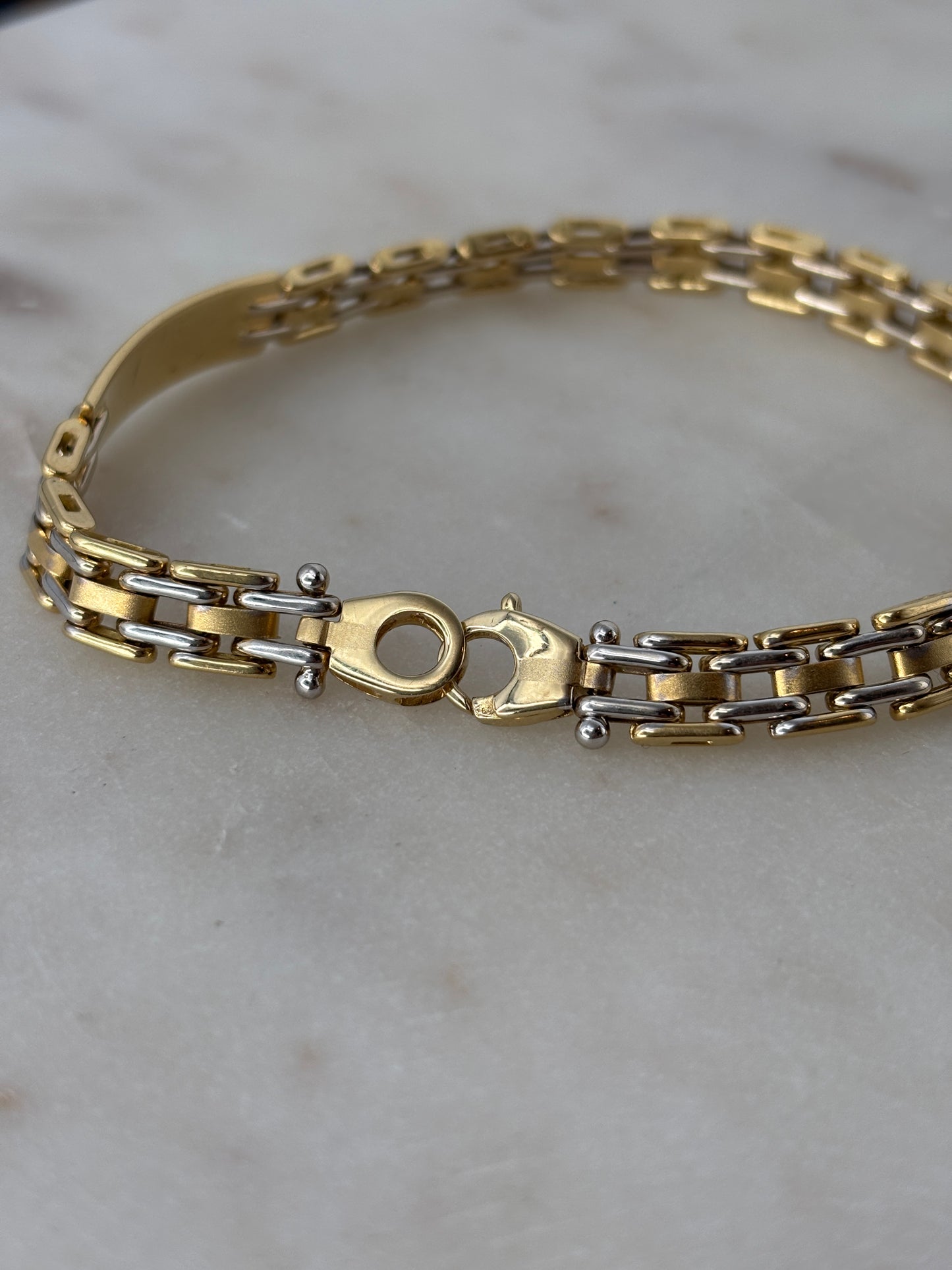 White & Yellow Gold ID Bracelet