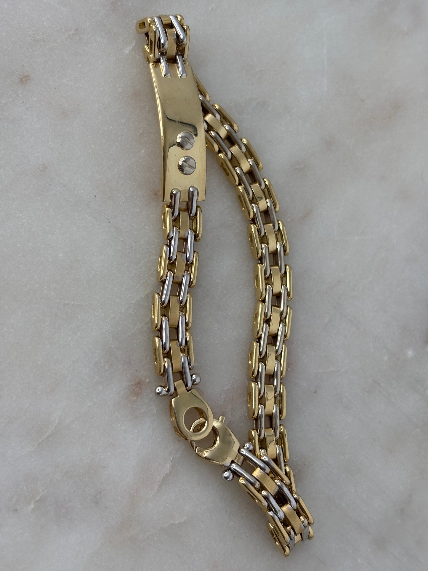White & Yellow Gold ID Bracelet