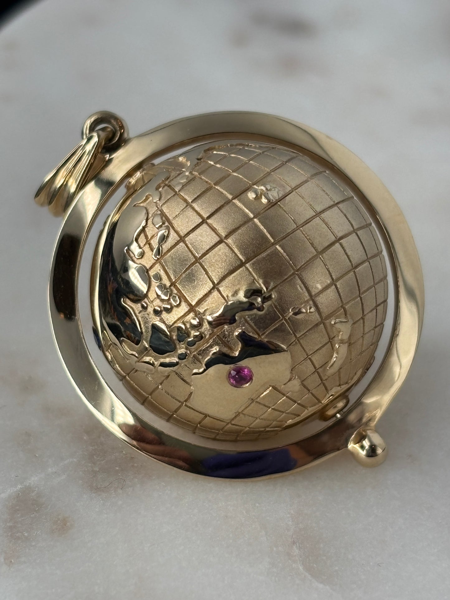 Gold Multi-Gem Globe Pendant