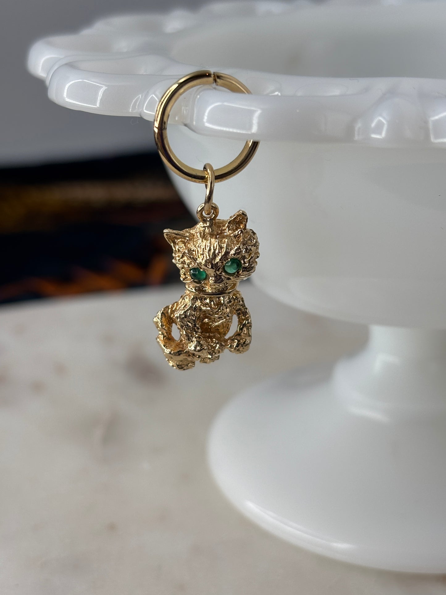 Cat Charm w/Green Eyes