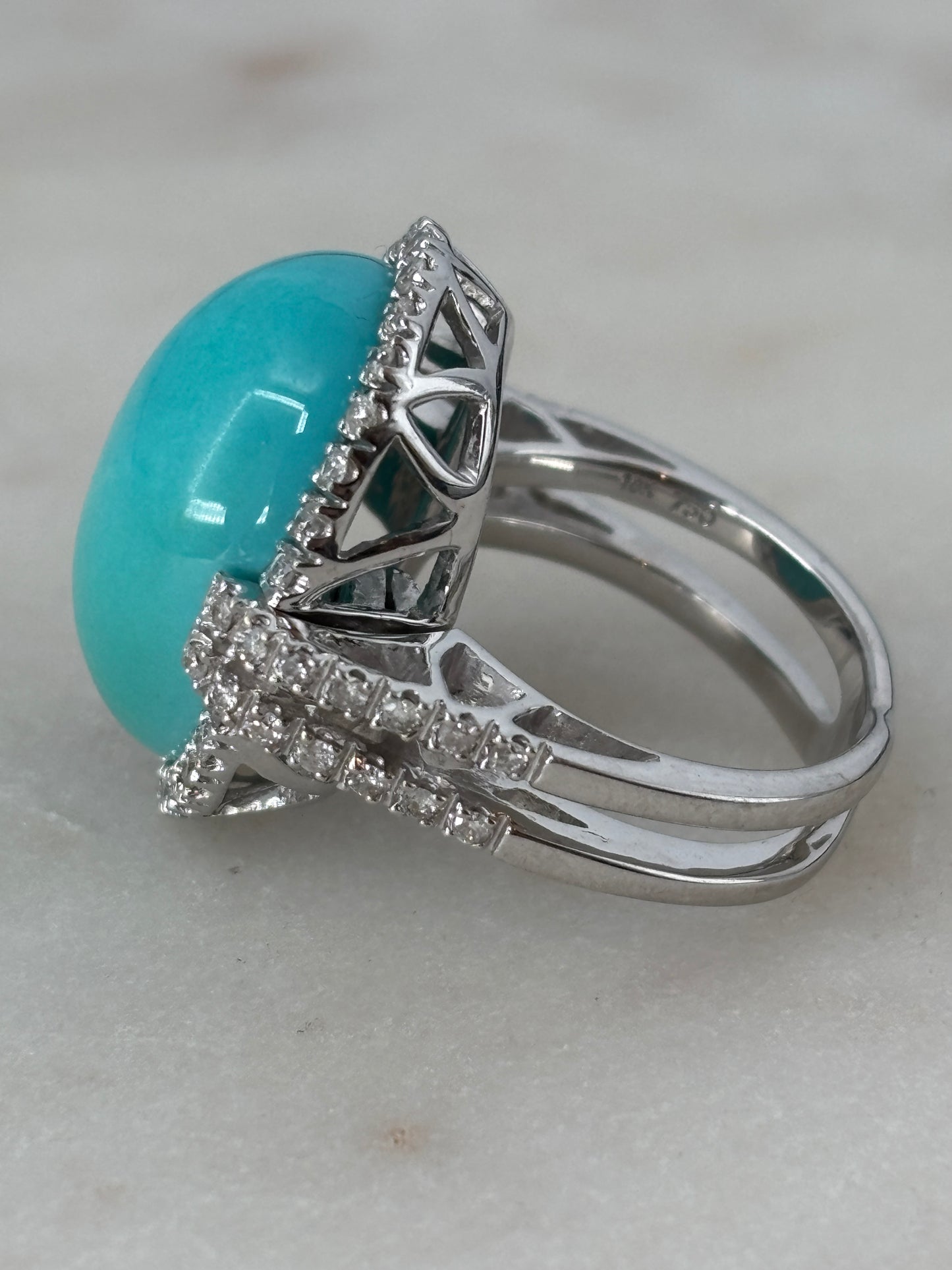 Turquoise & Diamond Cocktail Ring