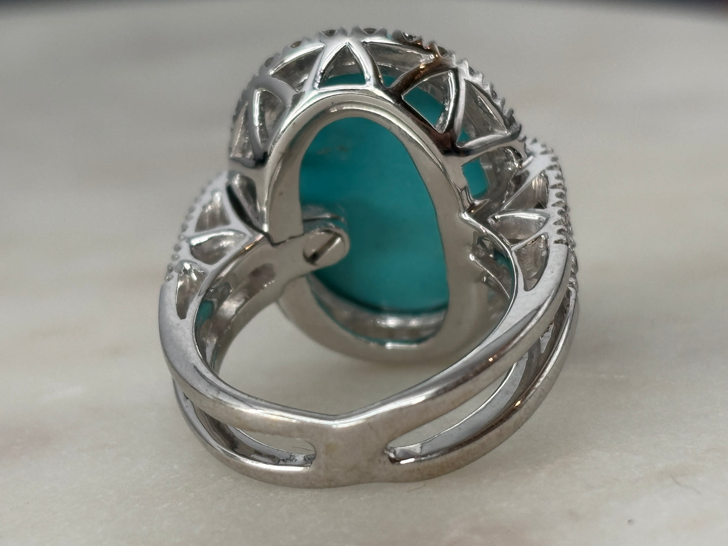 Turquoise & Diamond Cocktail Ring