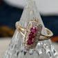 Ruby & Diamond Mini Navette Ring