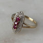 Ruby & Diamond Mini Navette Ring