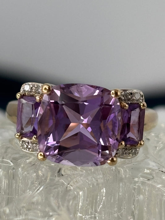 Amethyst & Diamond Ring