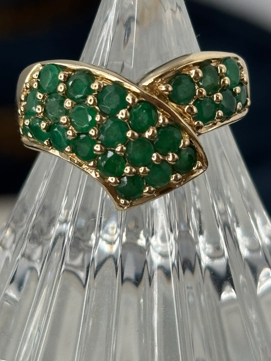 Emerald Crossover Ring