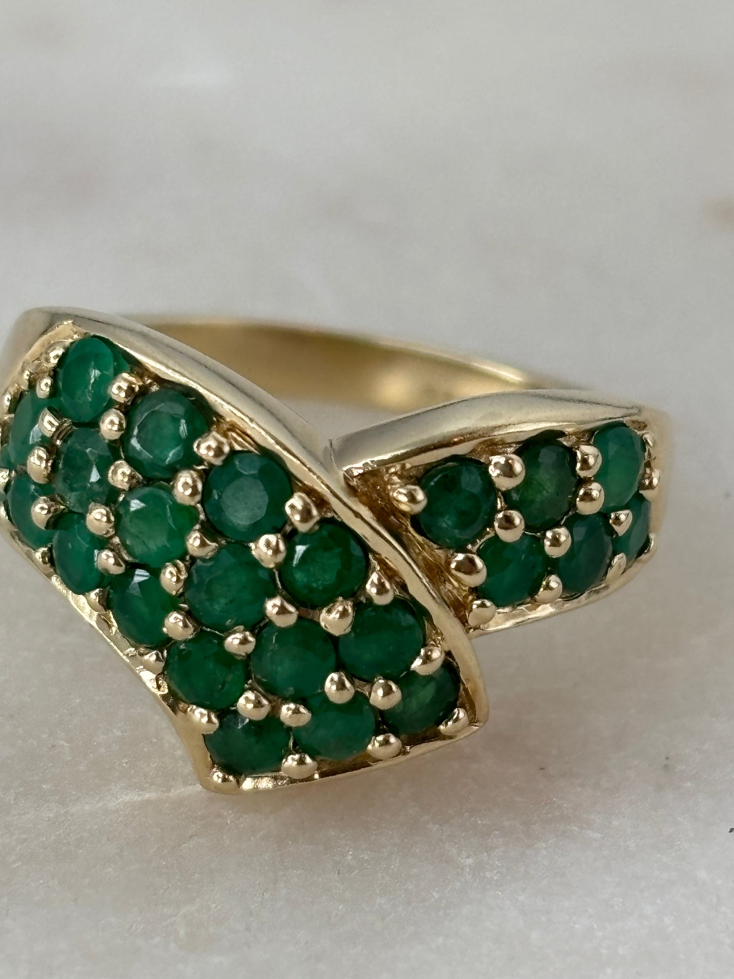 Emerald Crossover Ring