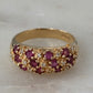 Ruby and Diamond Cluster Ring