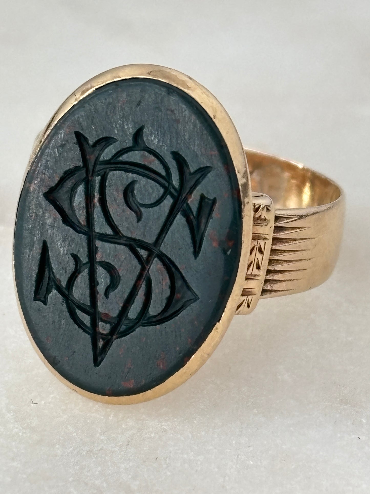 Antique Bloodstone Signet Ring