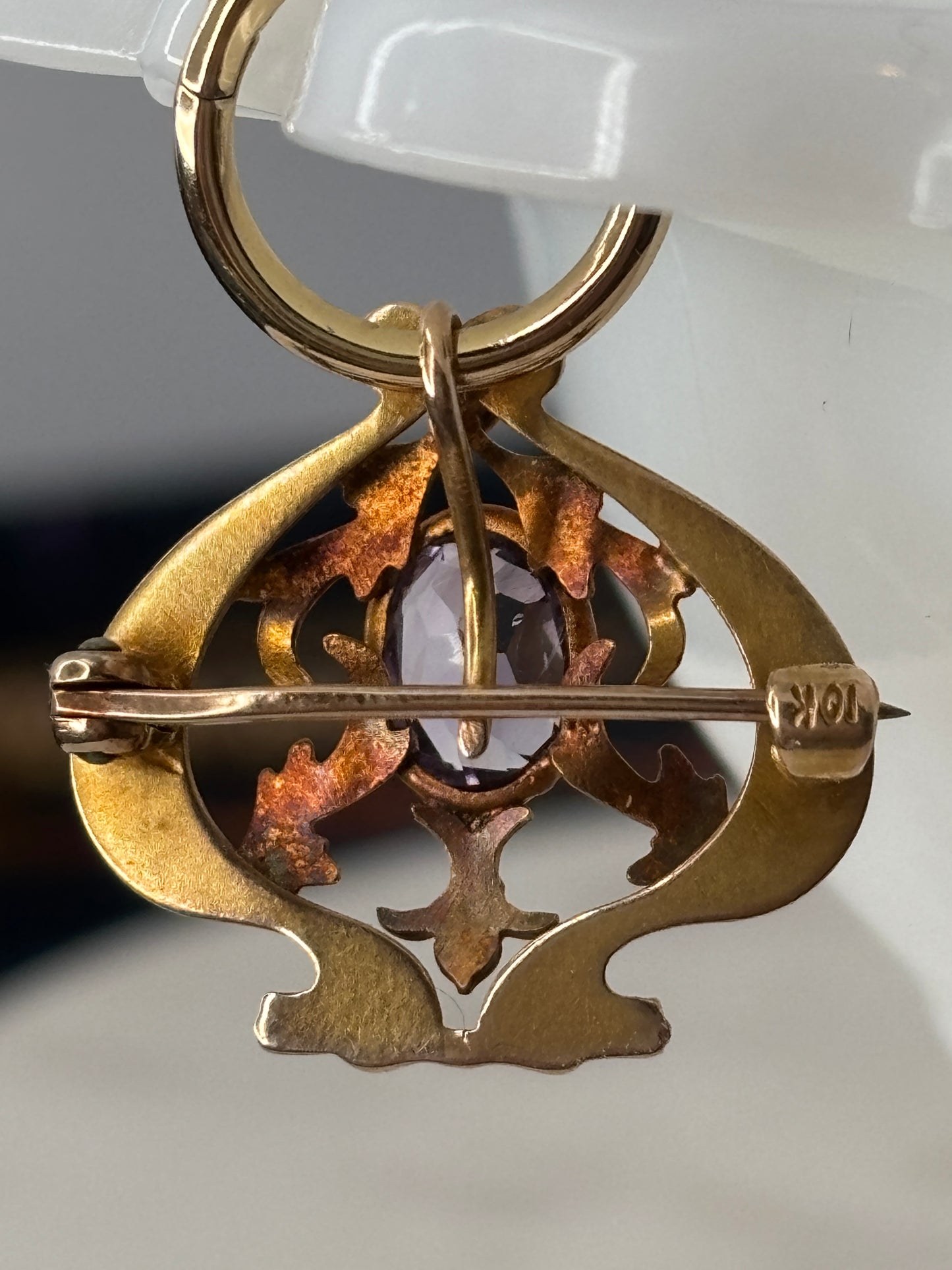 Art Nouveau Spade Pendant/Pin