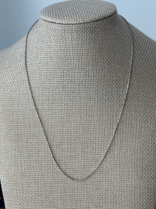 White Gold Mixed Link Chain