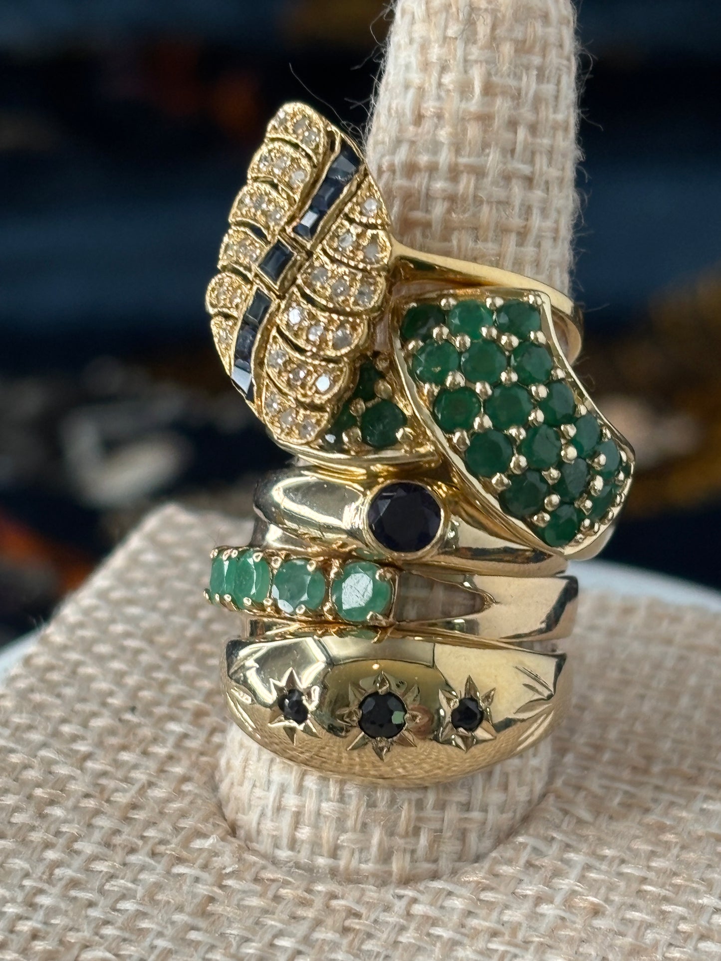 Emerald Crossover Ring