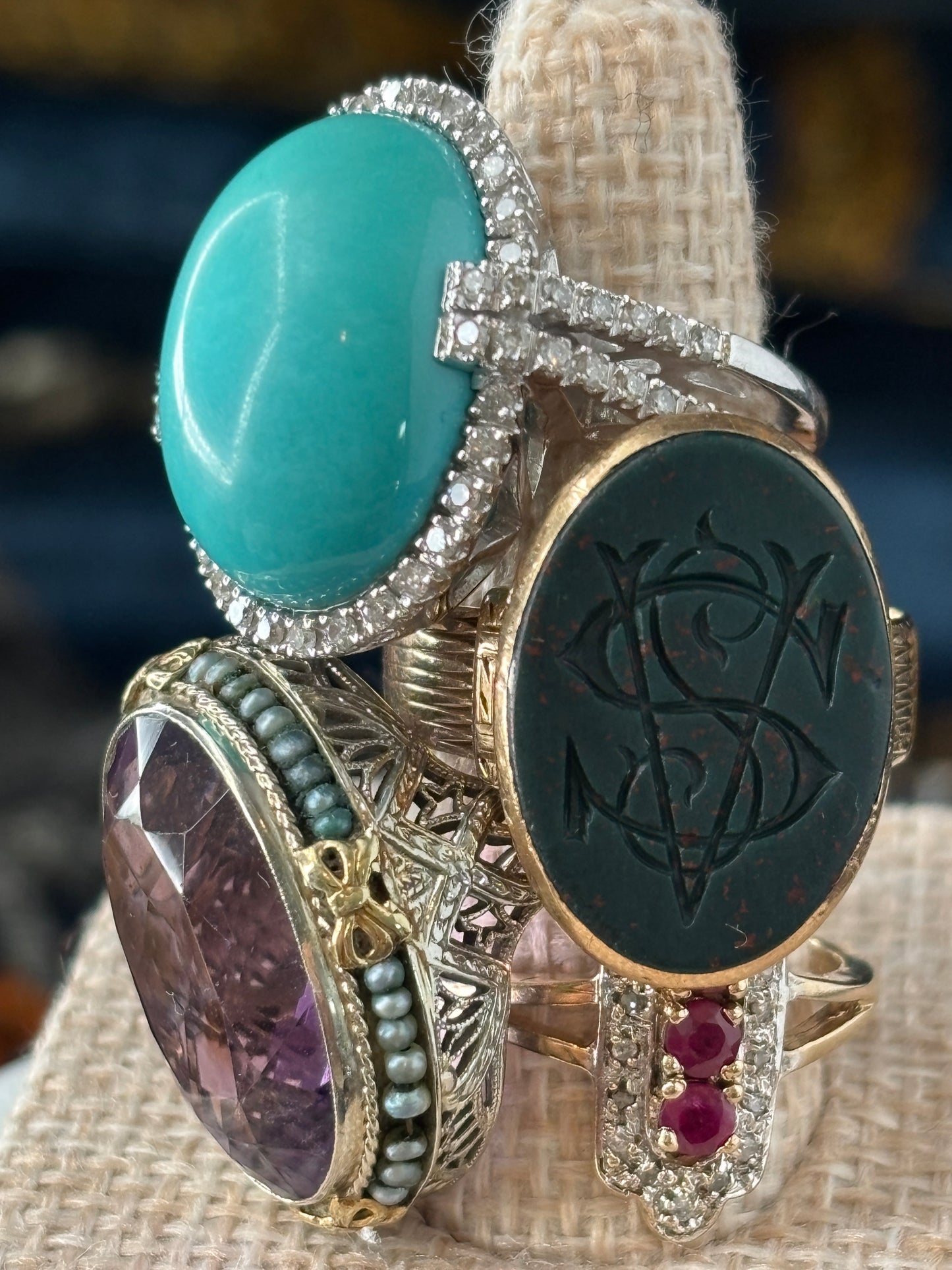 Antique Bloodstone Signet Ring