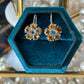 Citrine and Blue Topaz Flower Earrings
