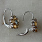 Citrine and Blue Topaz Flower Earrings