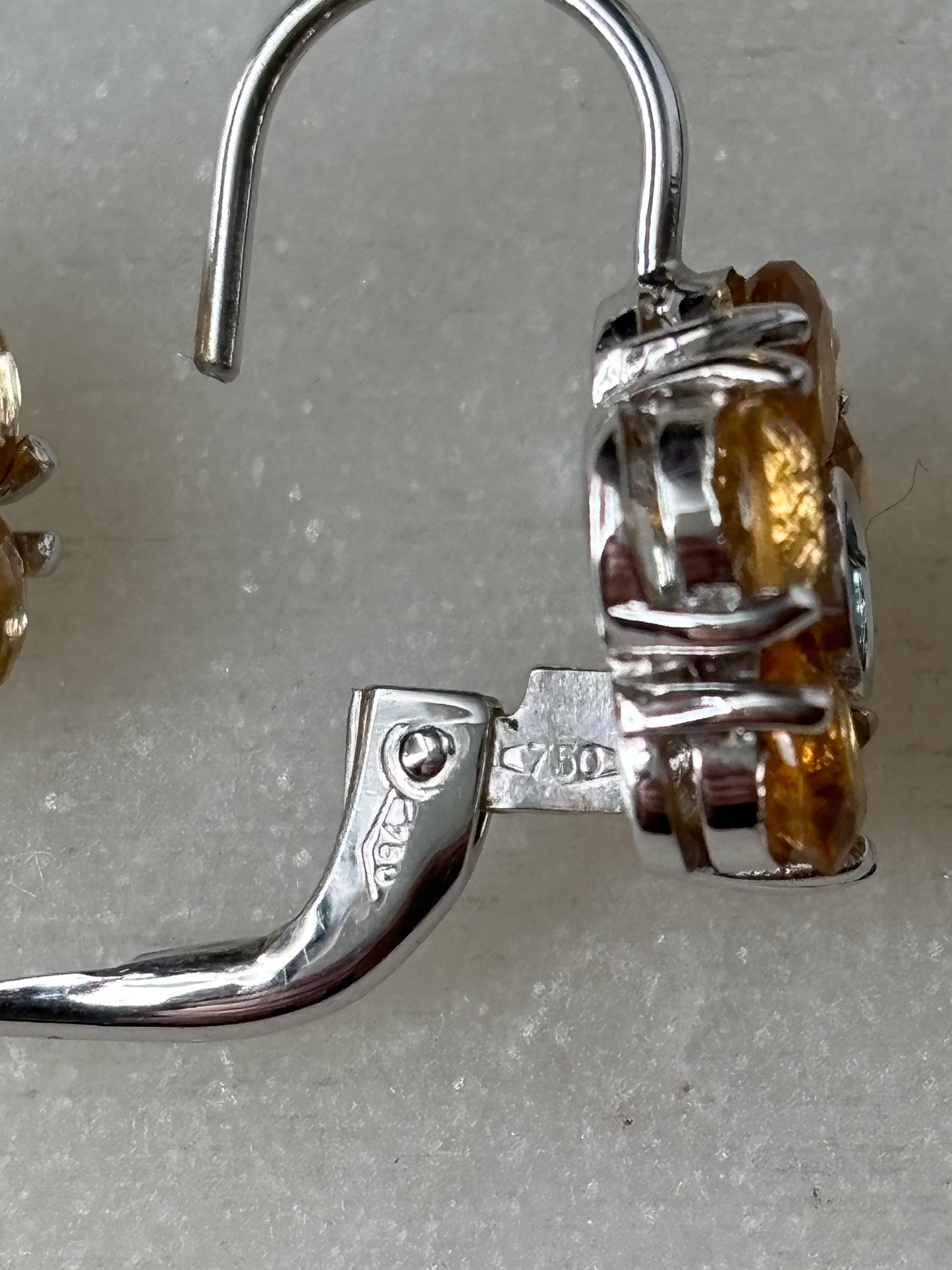 Citrine and Blue Topaz Flower Earrings