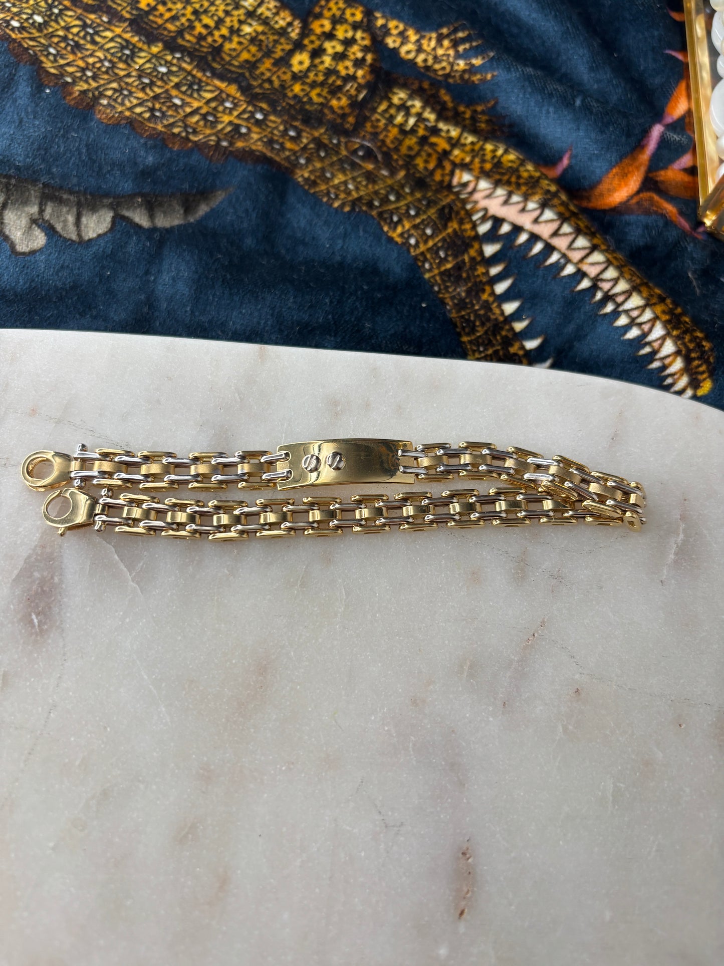 White & Yellow Gold ID Bracelet