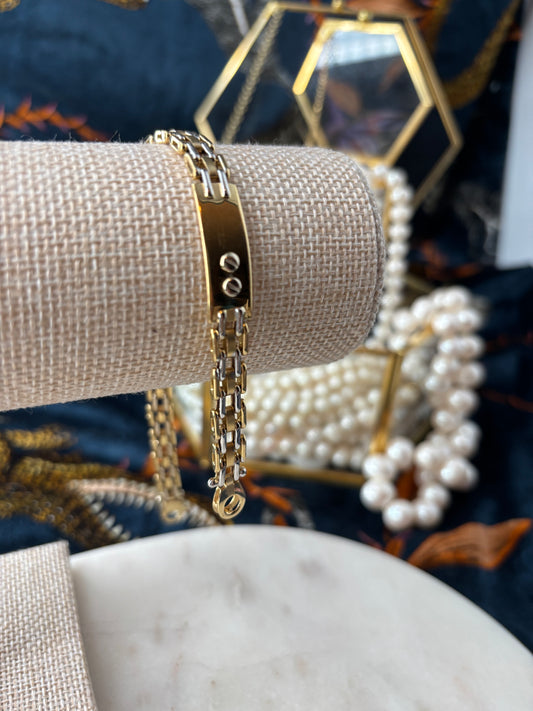 White & Yellow Gold ID Bracelet