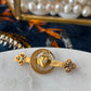 Antique Crescent & Heart Brooch