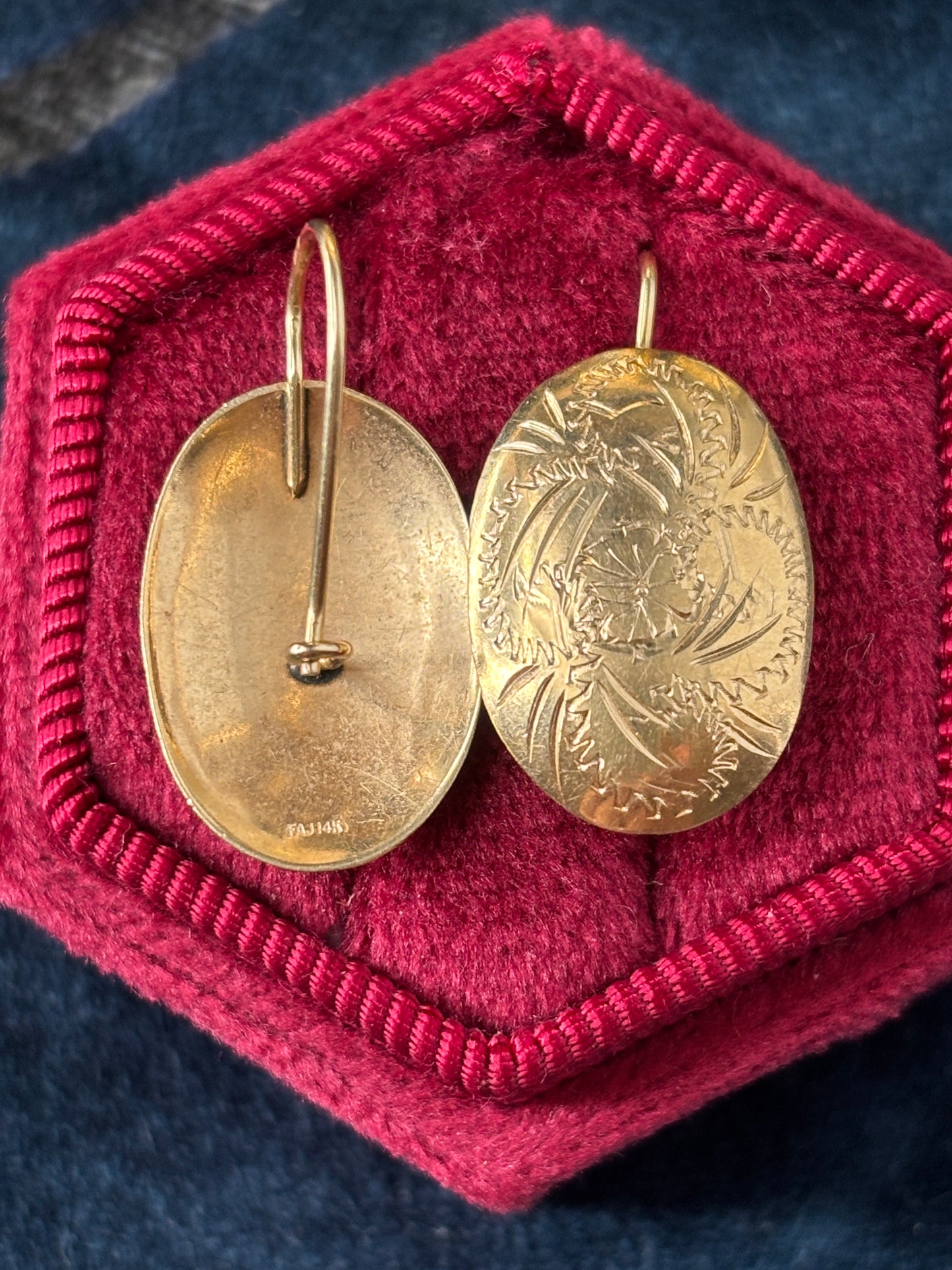 Engraved Oval Earrings