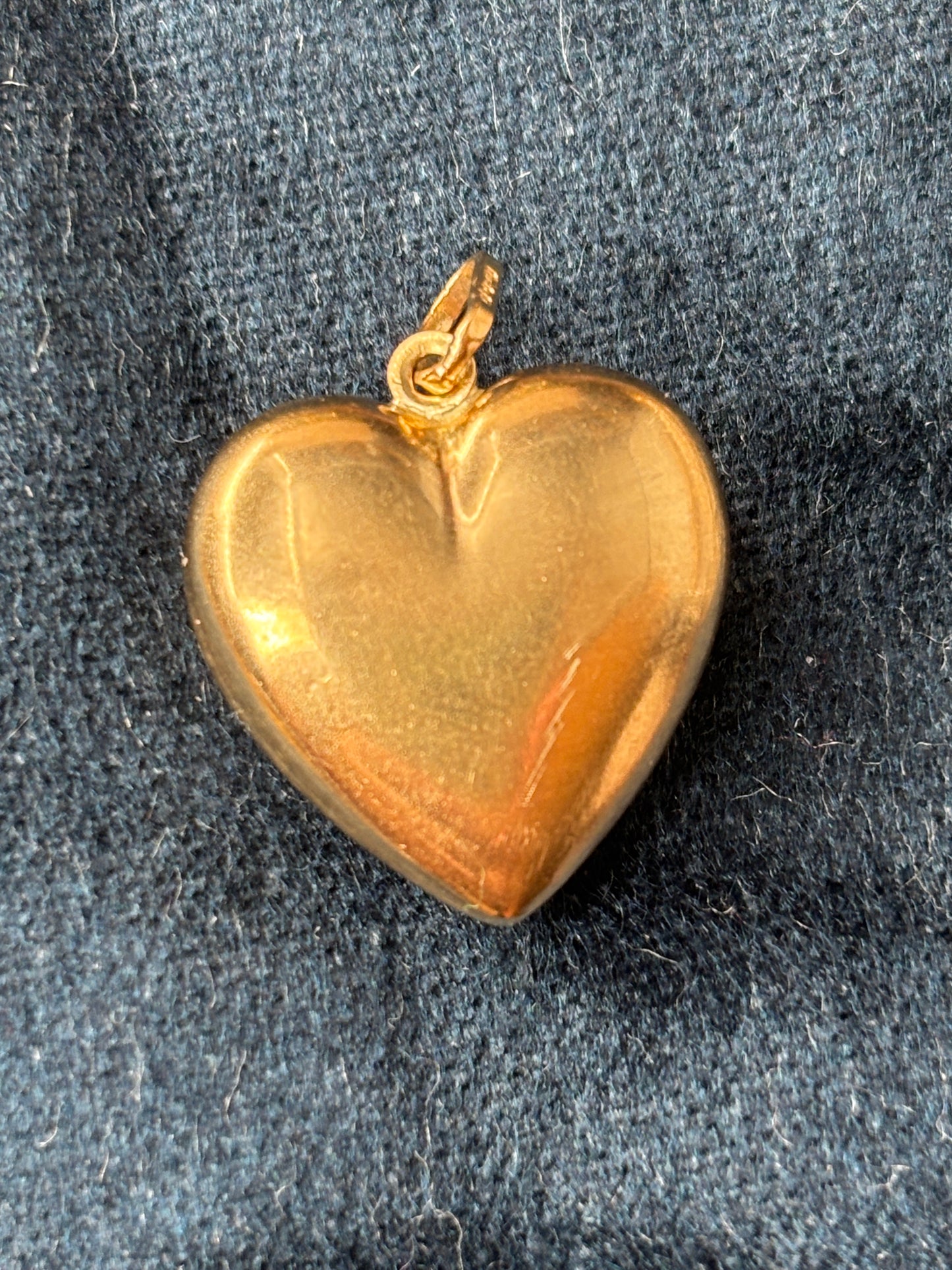 Puffy Gold Heart Pendant