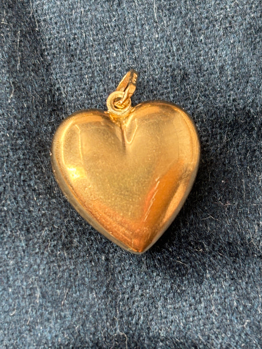 Puffy Gold Heart Pendant