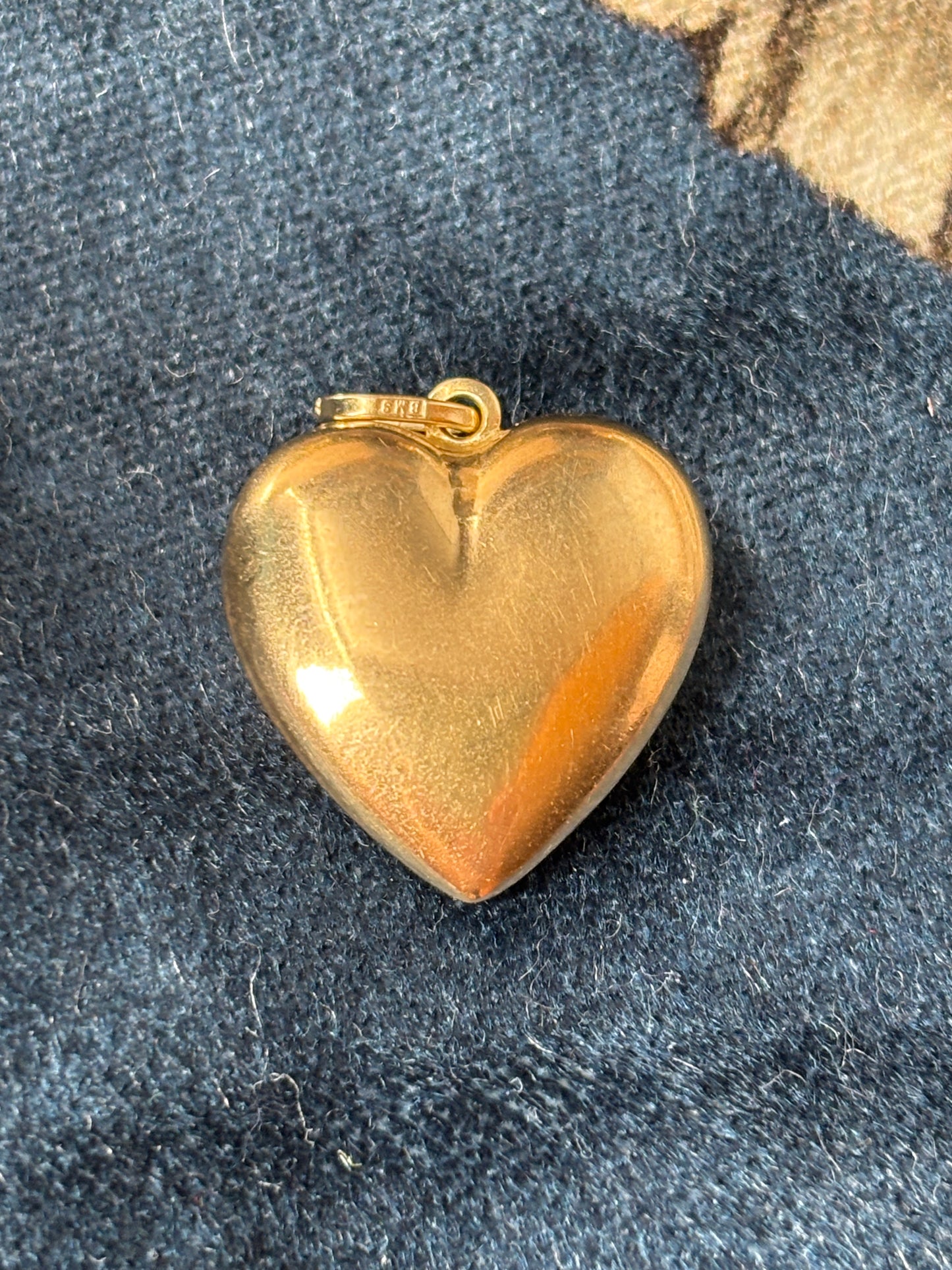 Puffy Gold Heart Pendant