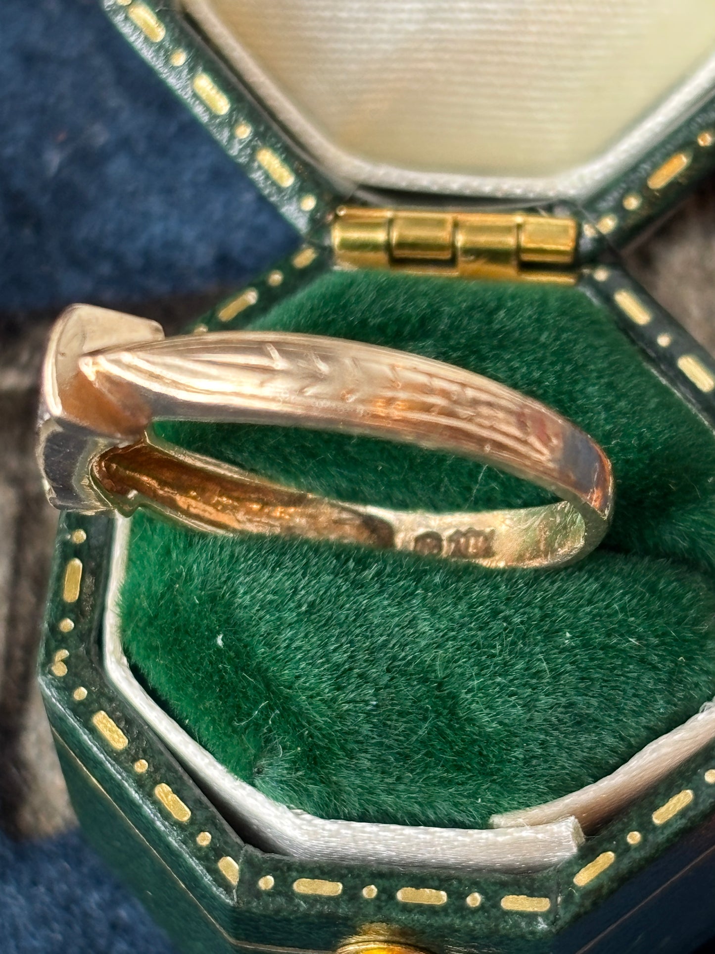 Engraved Diamond Stacker Ring