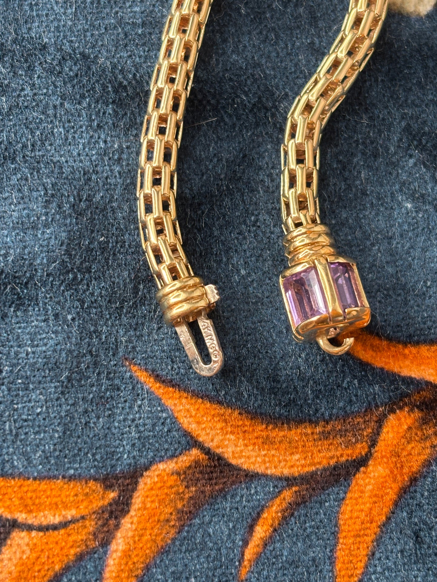 Gold & Multi-Gem Stone Hidden Clasp Necklace