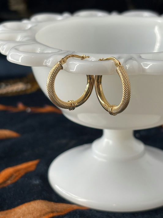 UnoAErre Textured Gold Hoop Earrings