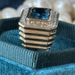 Blue Topaz & Diamond Beehive Ring